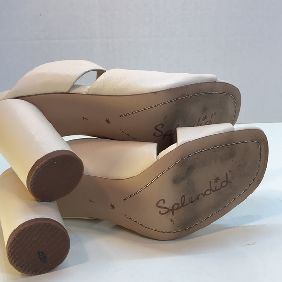 Splendid Cream Sandals Round Heel Size 7 - Picture 6 of 9
